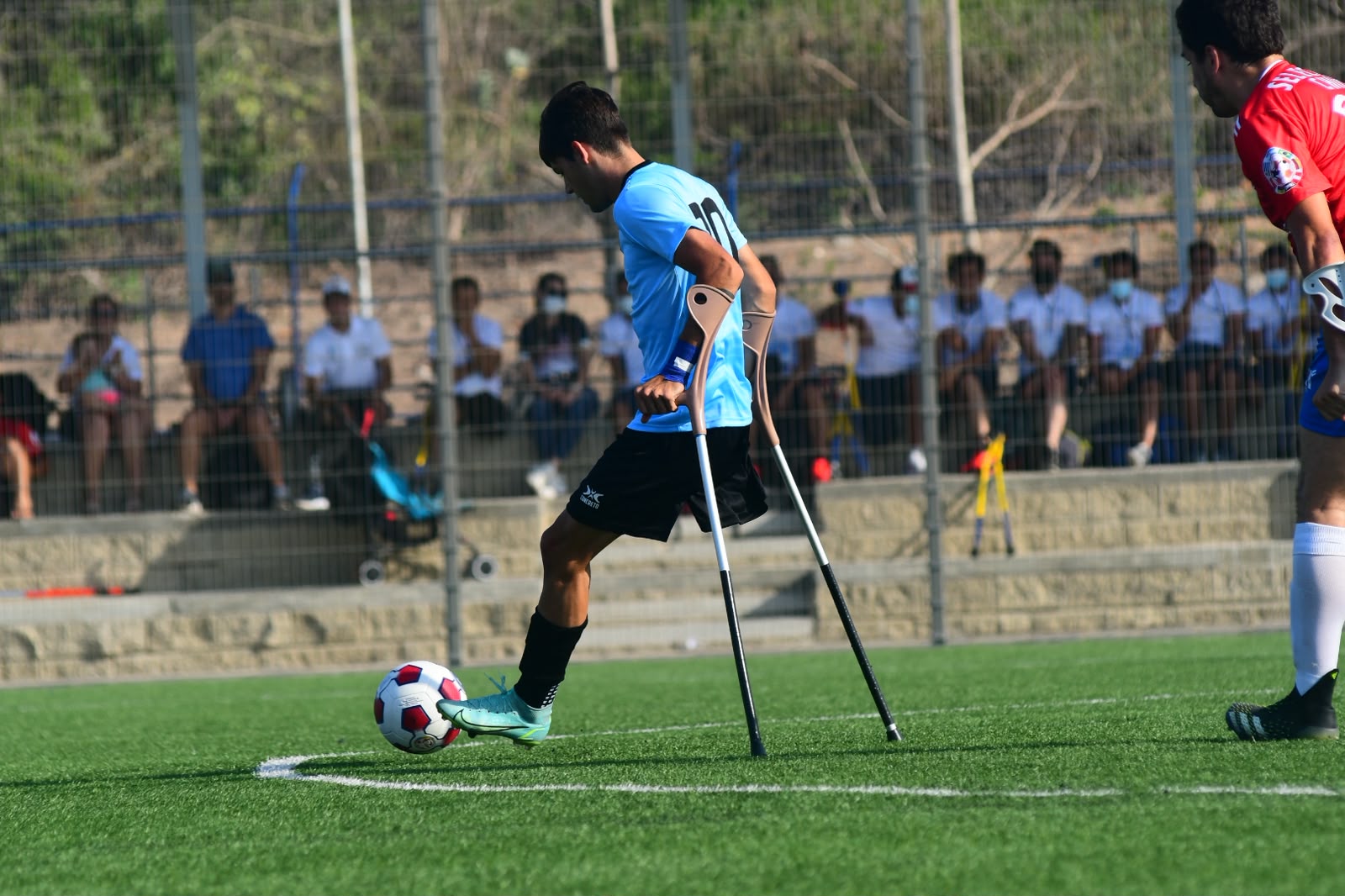 Uruguay disputando un partido de las Eliminatorias Colombia 2022